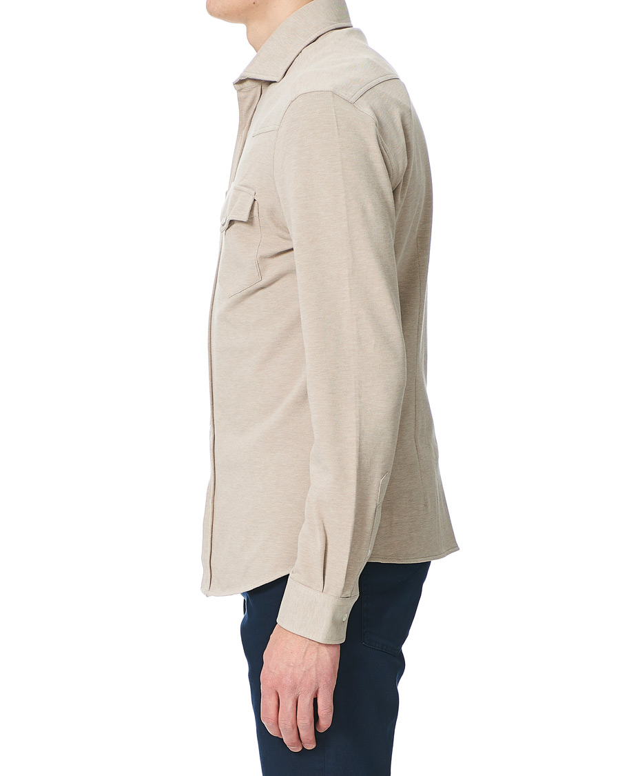 Herre | Skjorter | Brunello Cucinelli | Jersey Double Pocket Shirt Beige