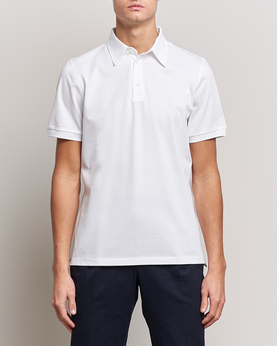 Herre | Tøj | Stenströms | Cotton Polo Shirt White