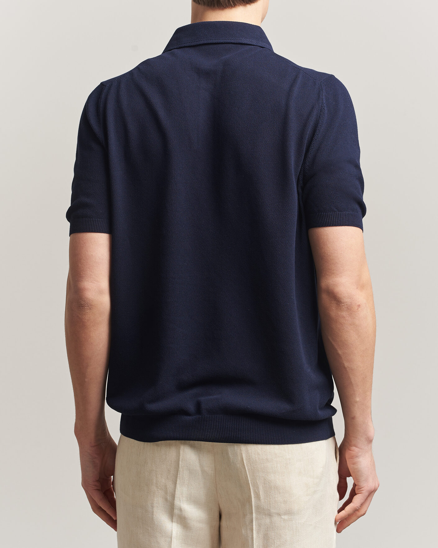 Herre | Polotrøjer | Gran Sasso | Structured Cotton Polo Navy
