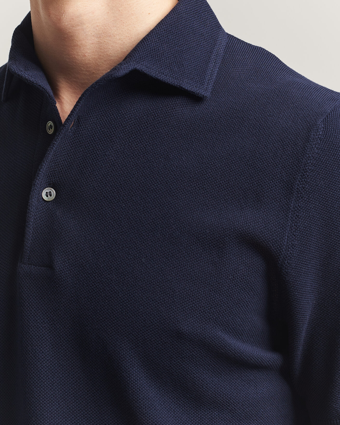 Herre | Polotrøjer | Gran Sasso | Structured Cotton Polo Navy