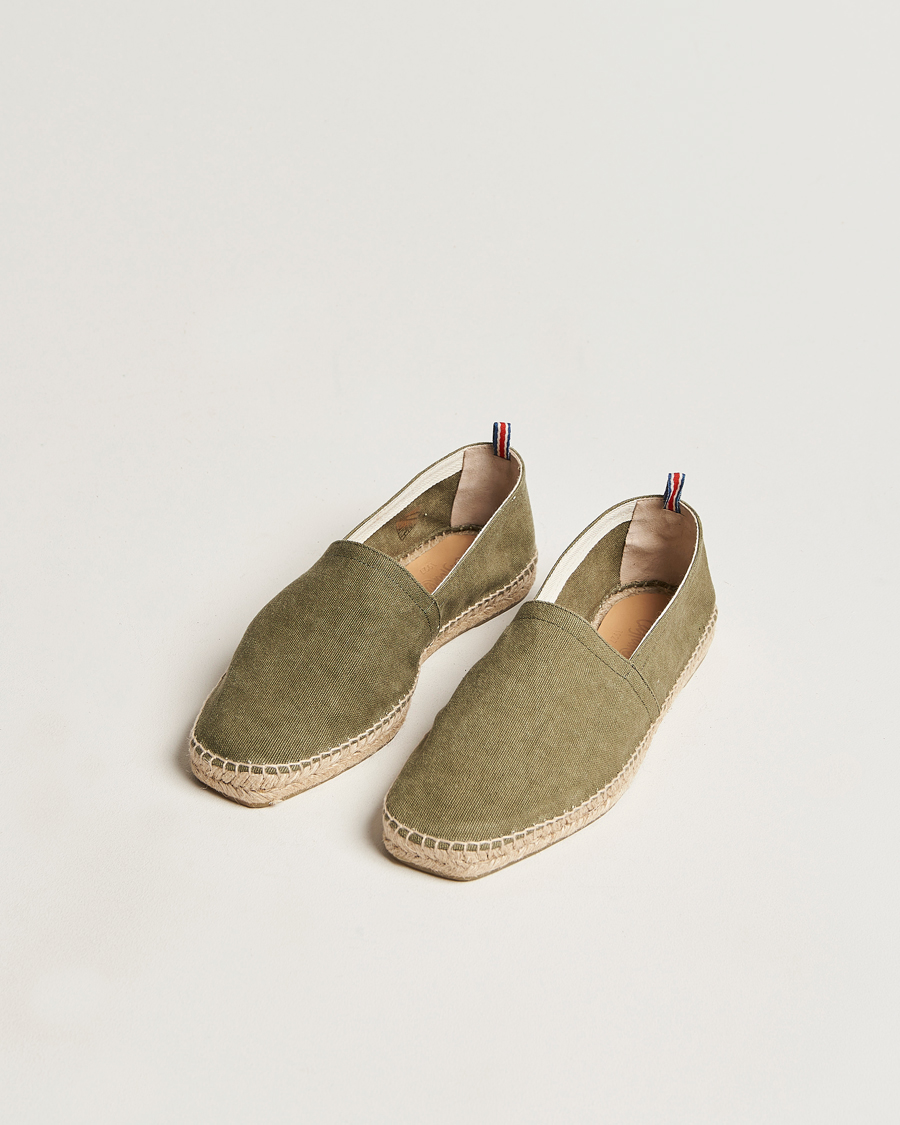 Herre |  | Castañer | Pablo Washed Canvas Espadrilles Olive