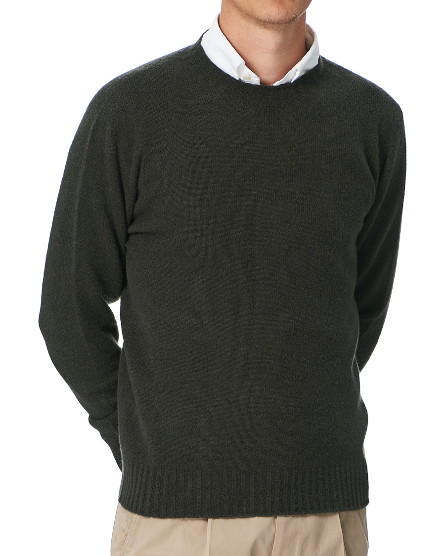 Herre | Trøjer | Altea | Wool/Cashmere Crew Neck Sweater Military