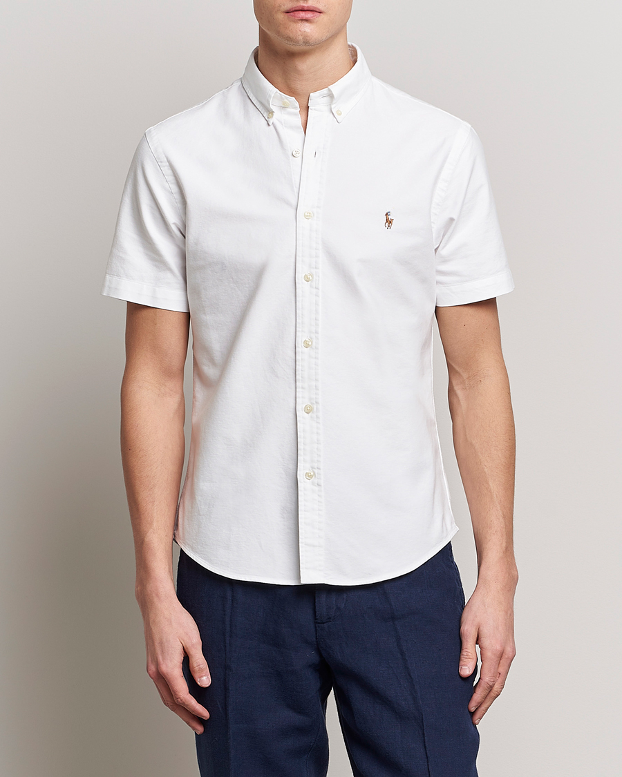 Herre |  | Polo Ralph Lauren | Slim Fit Oxford Short Sleeve Shirt White