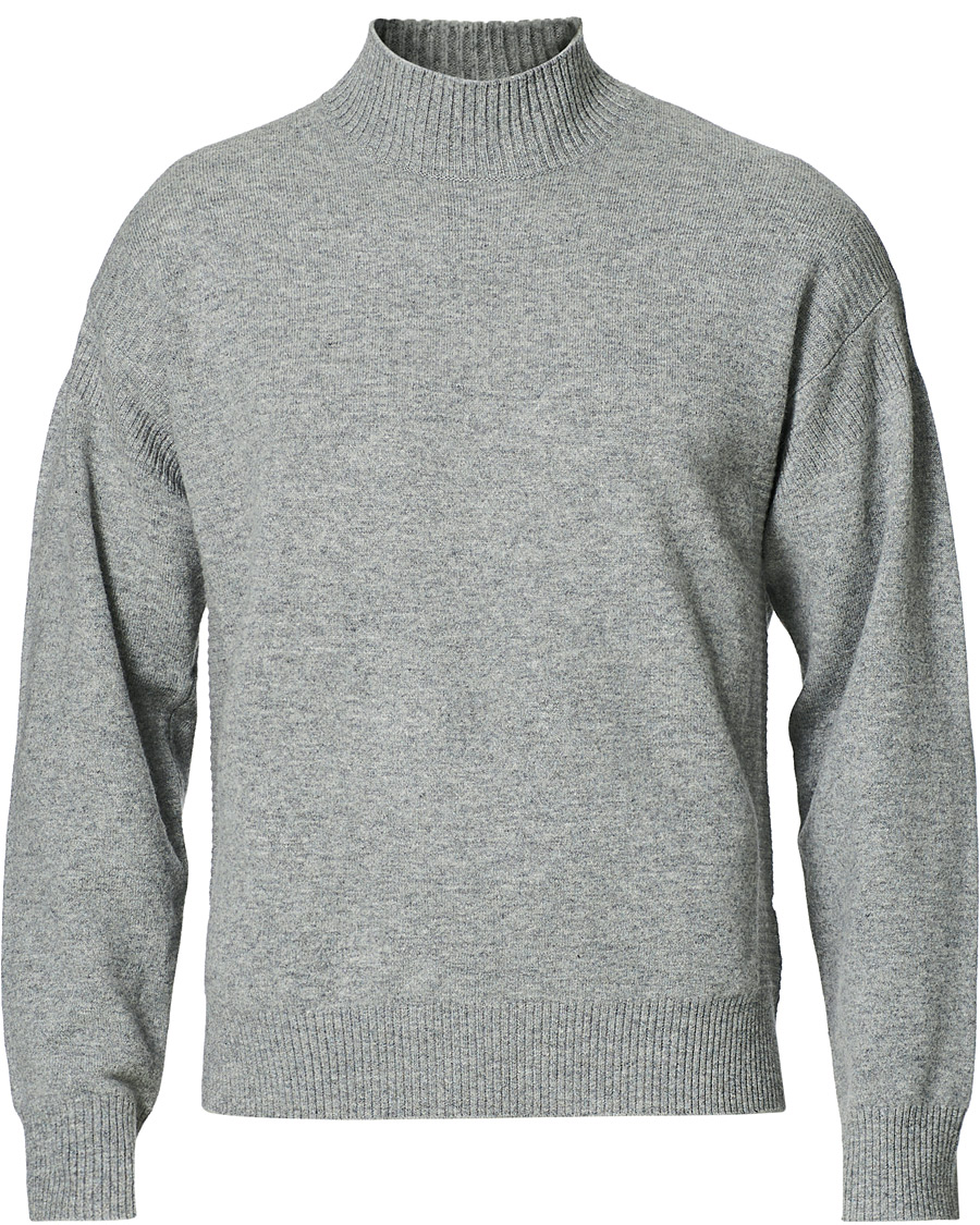 Herre | Trøjer | Z Zegna | Recycled Wool/Cashmere Mock Neck Light Grey