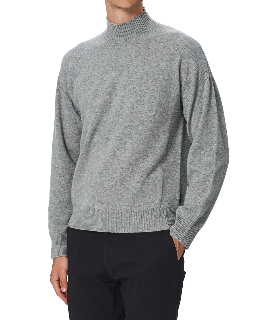 Herre | Trøjer | Z Zegna | Recycled Wool/Cashmere Mock Neck Light Grey