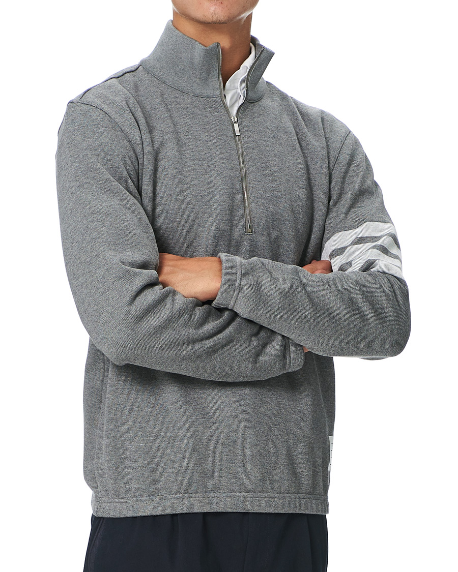 Herre | Trøjer | Thom Browne | Funnel Neck Half Zip Sweater Medium Grey
