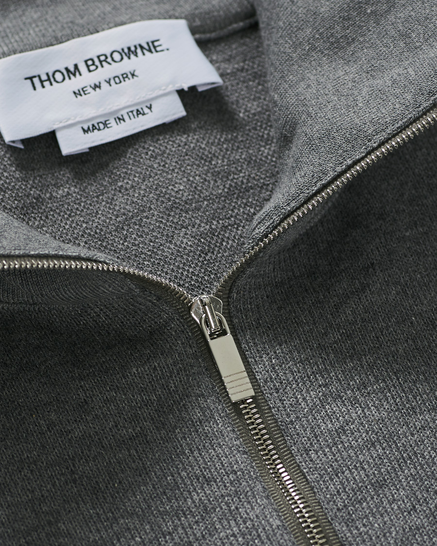 Herre | Trøjer | Thom Browne | Funnel Neck Half Zip Sweater Medium Grey