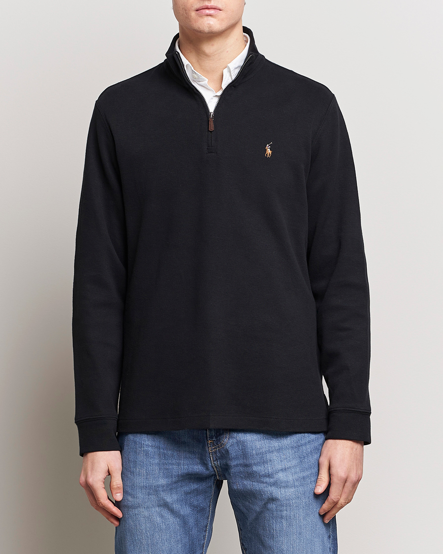 Herre | Half-zip | Polo Ralph Lauren | Double Knit Jaquard Half Zip Sweater Black