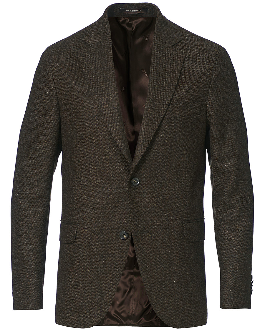 Herre | Blazere & jakker | Oscar Jacobson | Fogerty Moon Herringbone Tweed Blazer Brown
