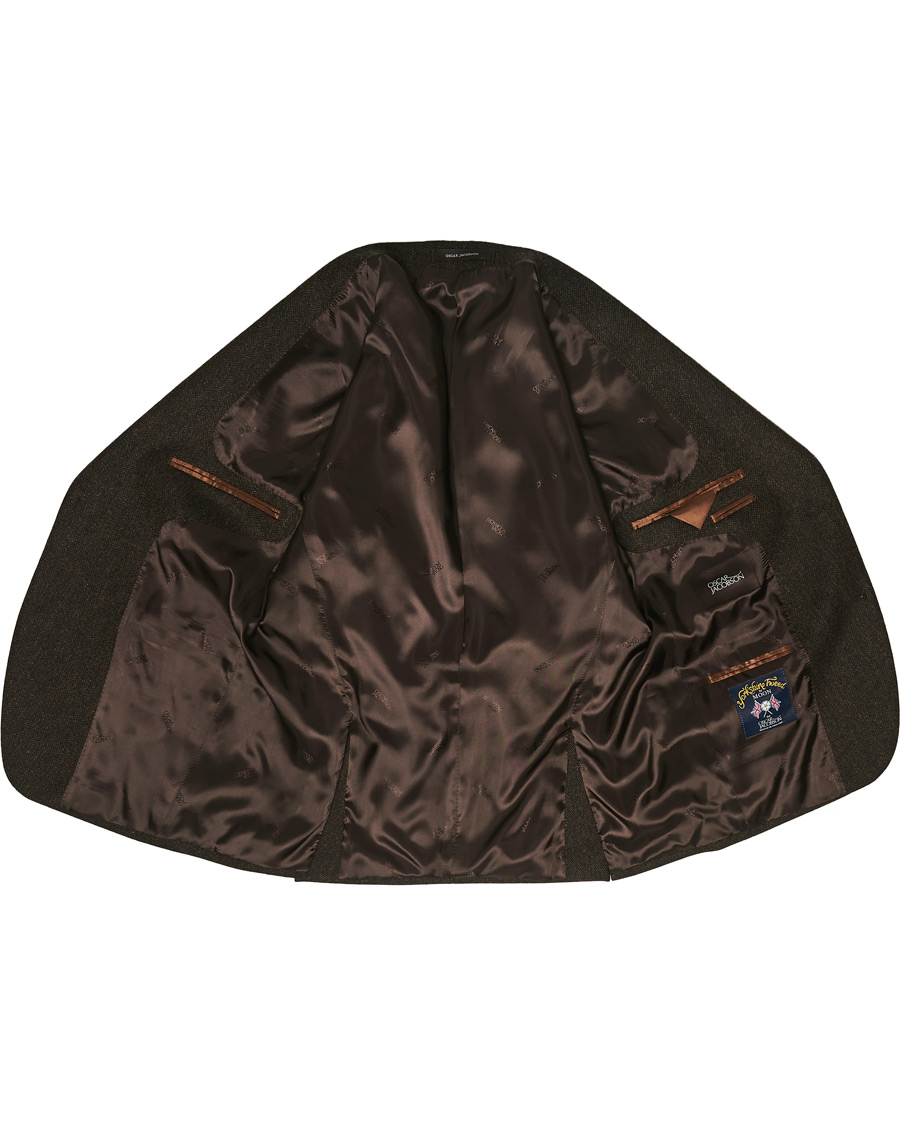 Herre | Blazere & jakker | Oscar Jacobson | Fogerty Moon Herringbone Tweed Blazer Brown