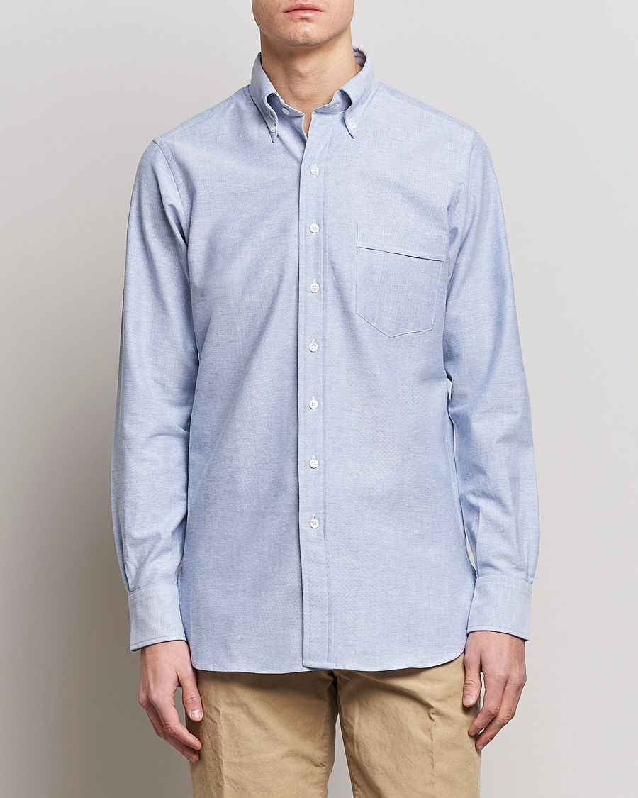 Herre | Tøj | Drake\'s | Button Down Oxford Shirt Blue