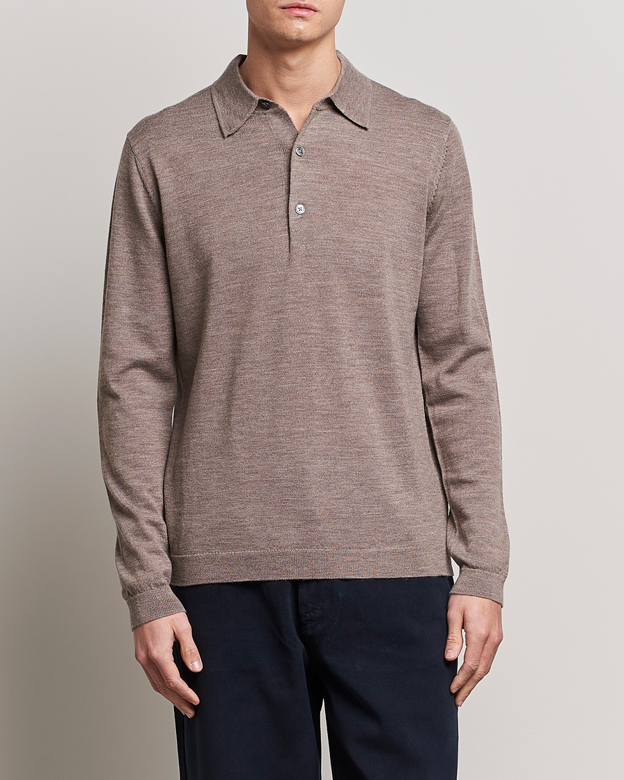 Herre | A Day's March | A Day\'s March | Ambroz Merino Polo Taupe Melange