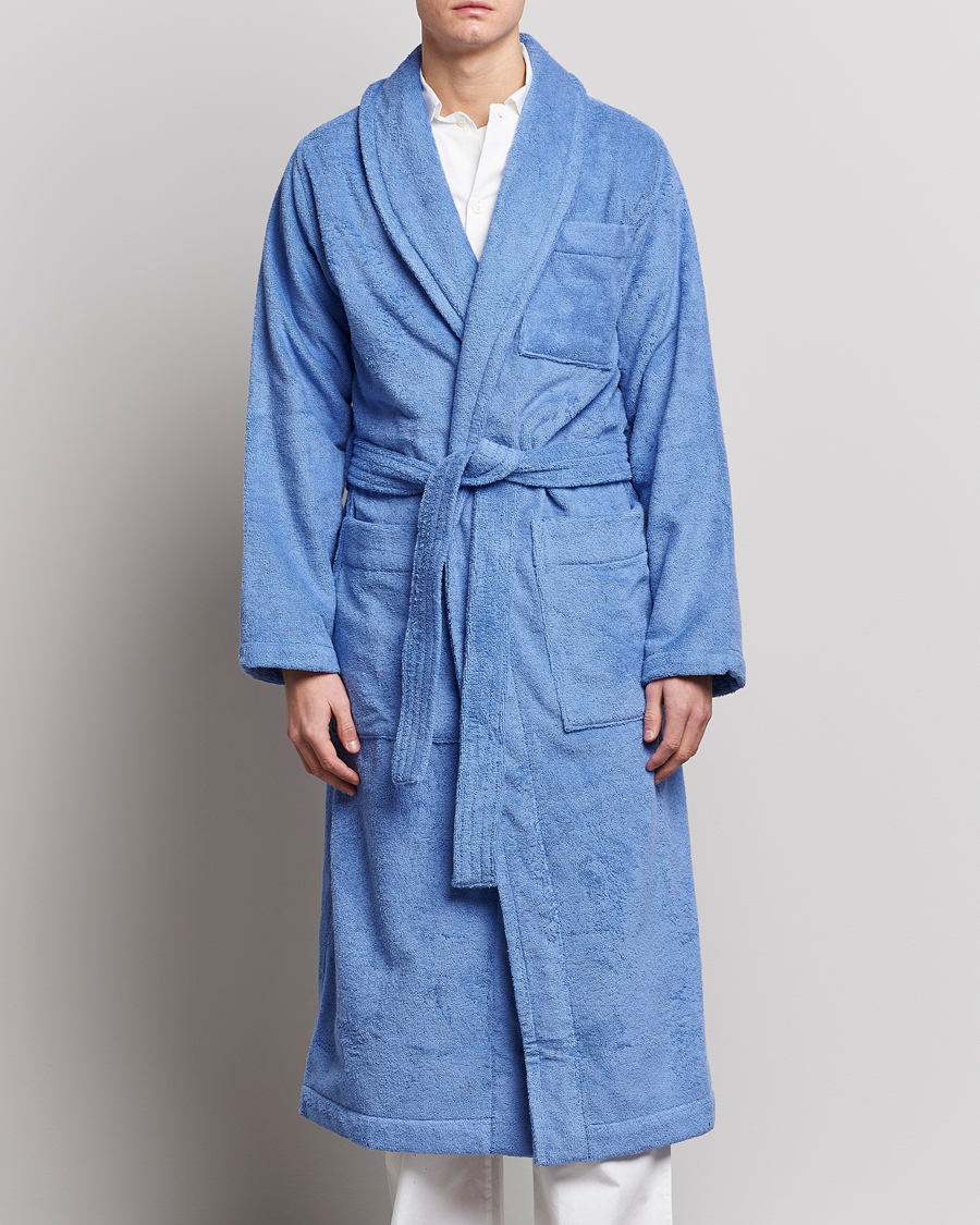 Herre | Tøj | Tekla | Organic Terry Classic Bathrobe Clear Blue