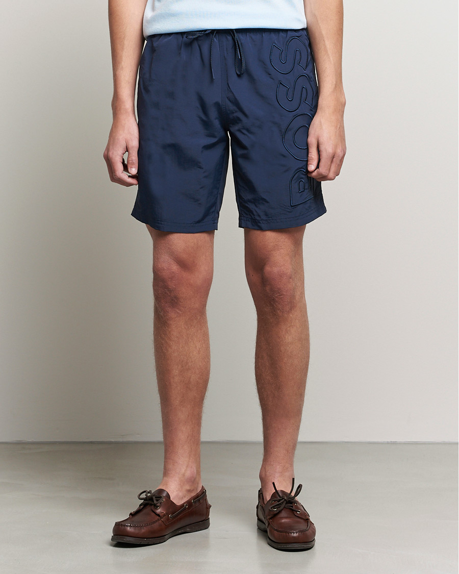 Herre | Badebukser med snøre | BOSS BLACK | Whale Swimshorts Navy