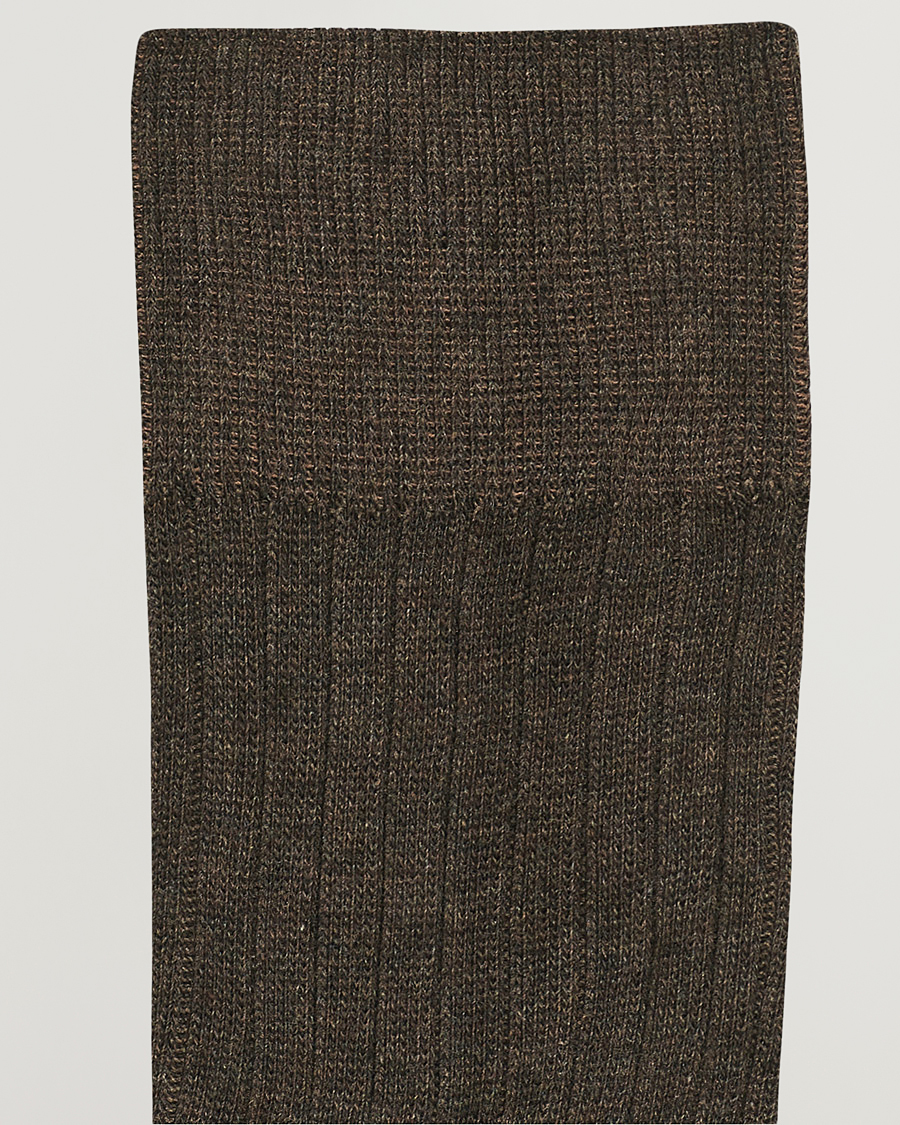 Herre | Amanda Christensen | Amanda Christensen | 3-Pack True Cotton Ribbed Socks Brown Melange