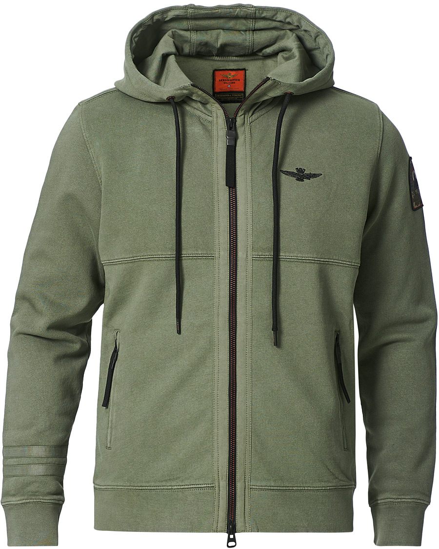 Herre | Trøjer | Aeronautica Militare | Felpa Zip Hoodie Verde Military