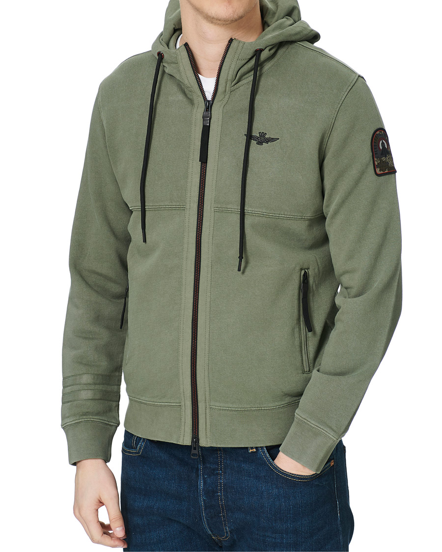 Herre | Trøjer | Aeronautica Militare | Felpa Zip Hoodie Verde Military
