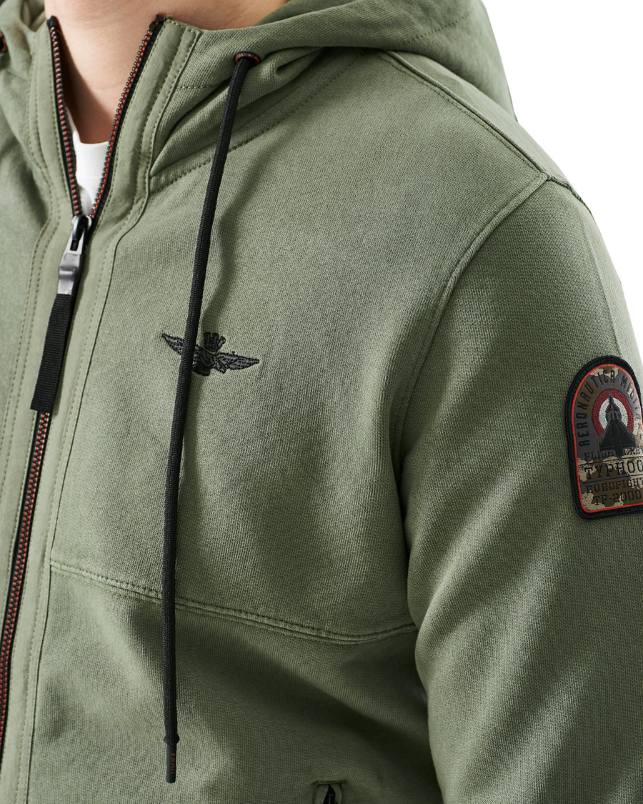 Herre | Trøjer | Aeronautica Militare | Felpa Zip Hoodie Verde Military