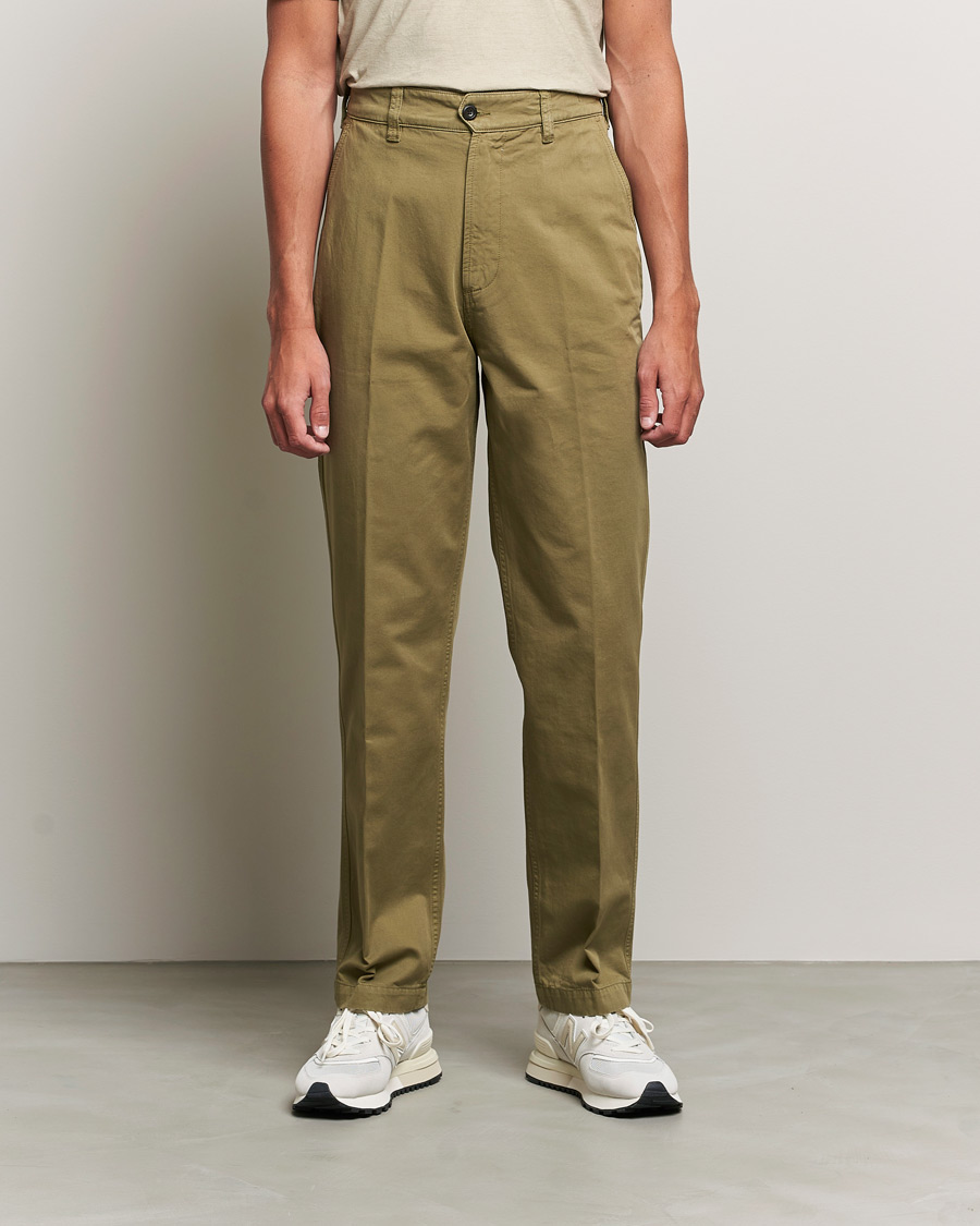 Herre | Tøj | Drake\'s | Flat Front Cotton Chino Olive