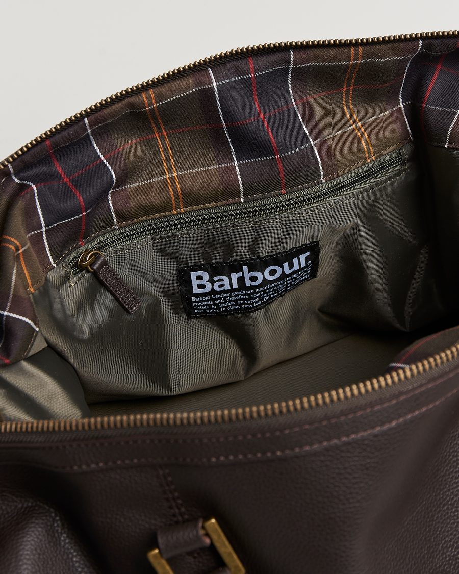 Barbour Lifestyle Leather Medium Travel Explorer Dark Brown CareOfCarl