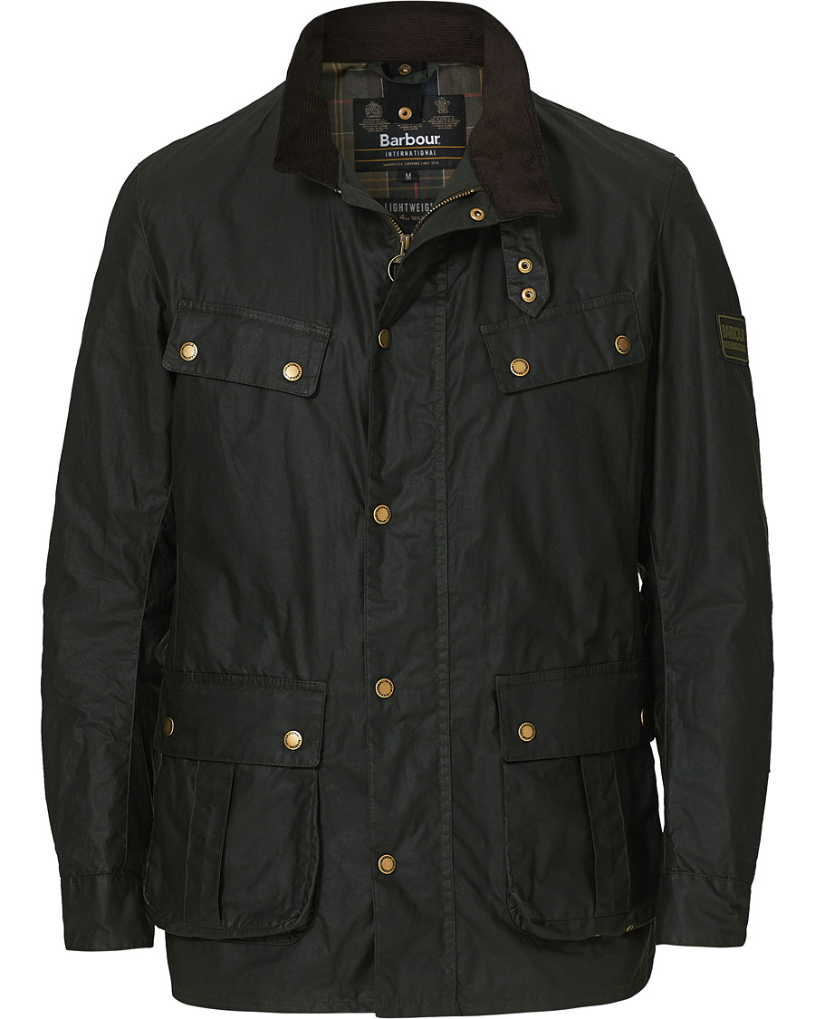 Barbour International Lightweight Duke Waxed Jacket Sage CareOfCarl