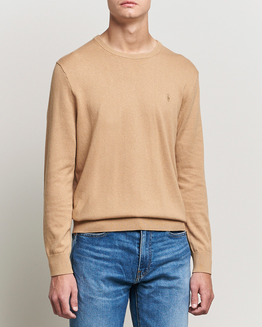 Herre |  | Polo Ralph Lauren | Cotton/Cashmere Crew Neck Pullover Burlap Tan