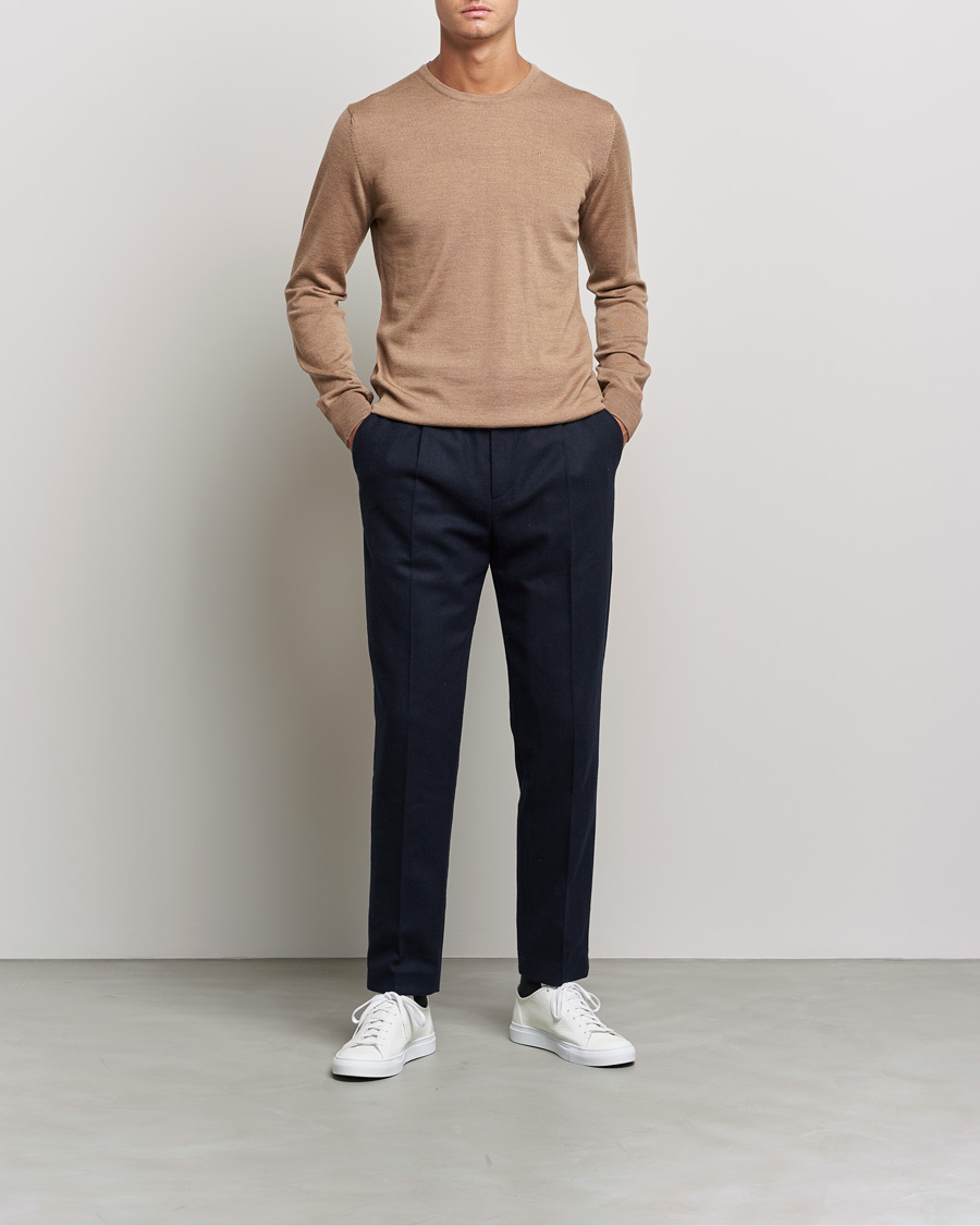 Herre | Trøjer | J.Lindeberg | Lyle True Merino Crew Neck Pullover Tiger Brown