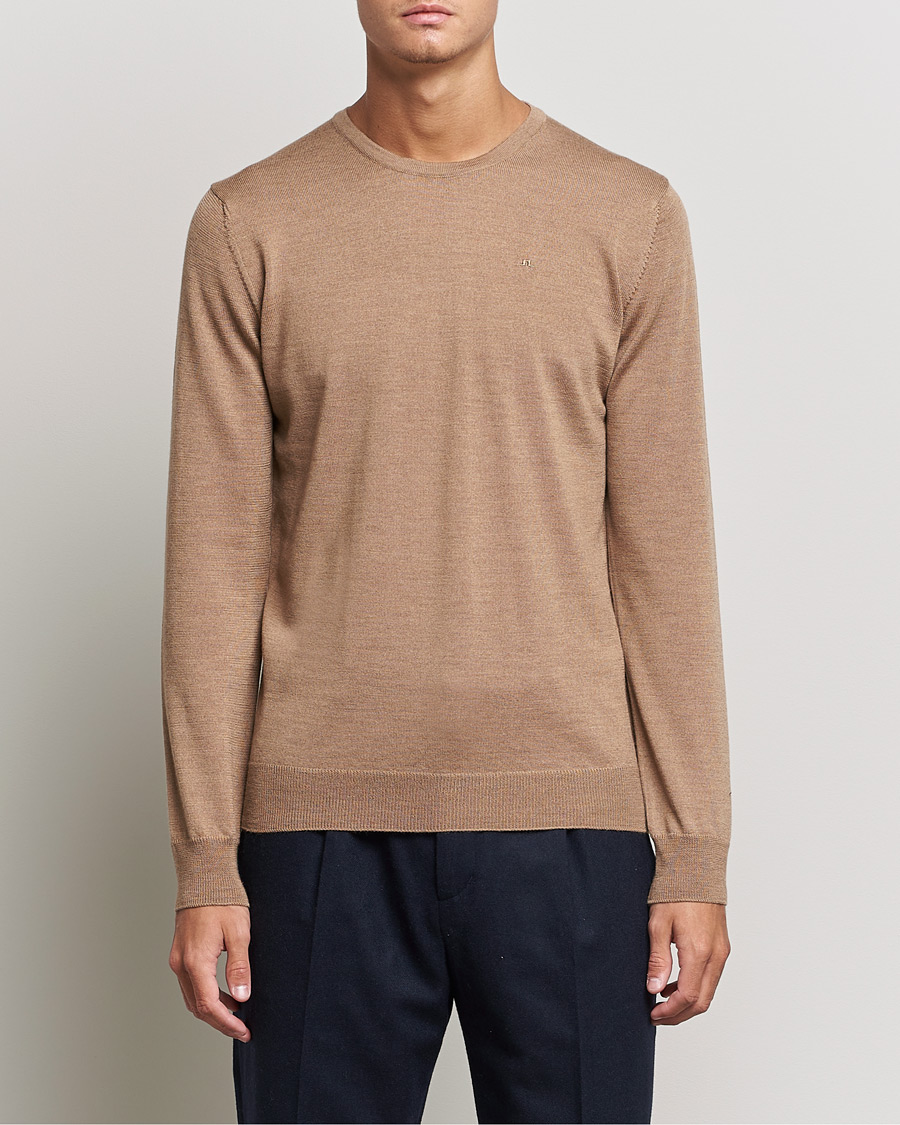 Herre | Trøjer | J.Lindeberg | Lyle True Merino Crew Neck Pullover Tiger Brown