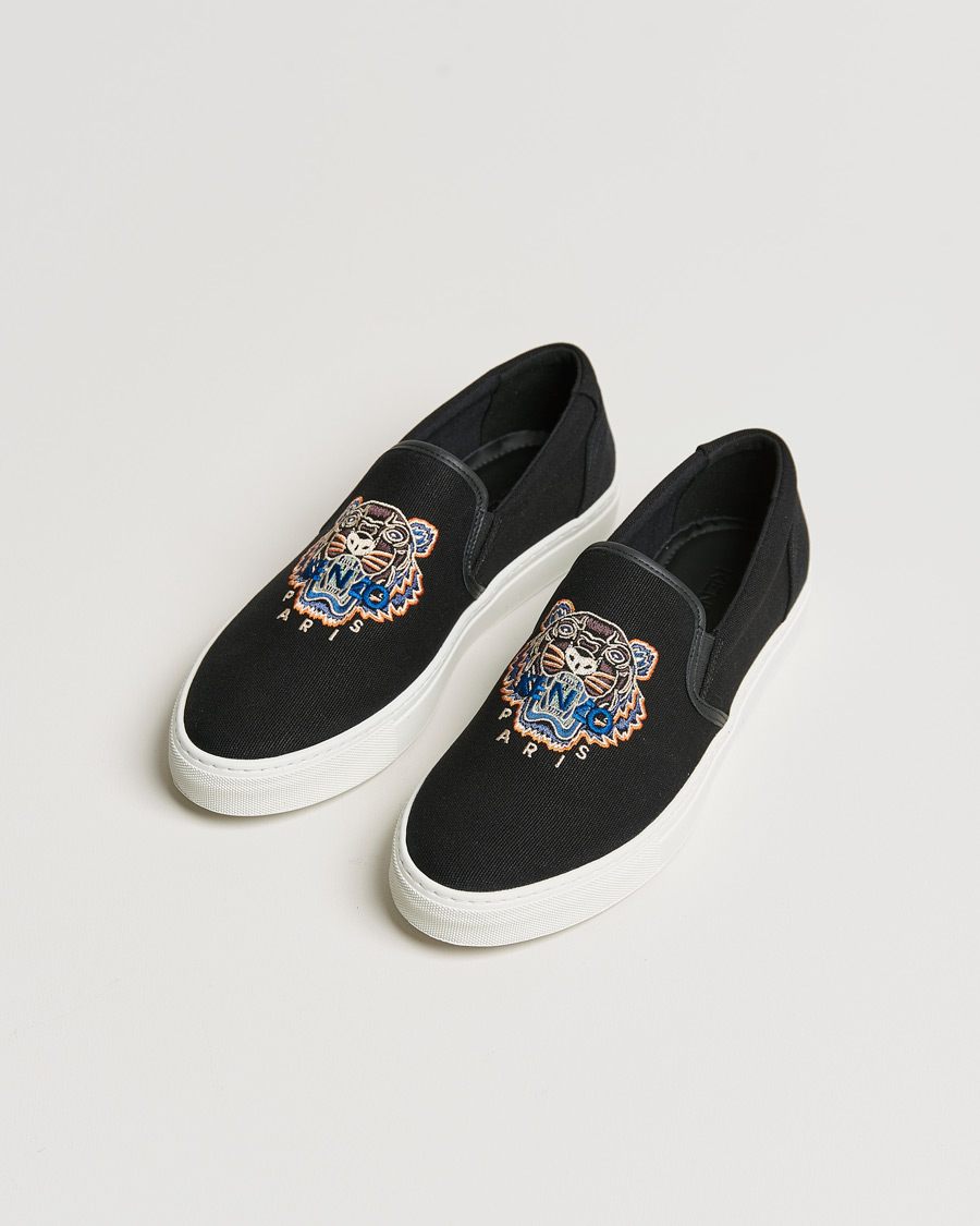 Herre | KENZO Tiger Slip On Sneaker Black | KENZO | Tiger Slip On Sneaker Black