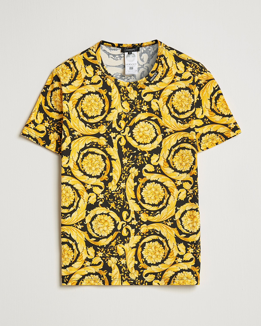 Herre | T-Shirts | Versace | Barocco Print Tee Black/Gold