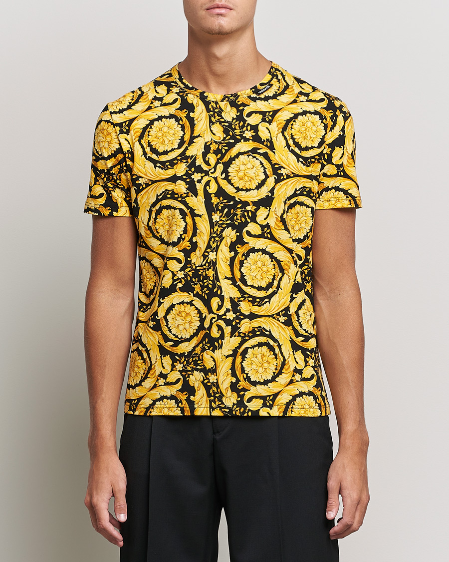 Herre | T-Shirts | Versace | Barocco Print Tee Black/Gold