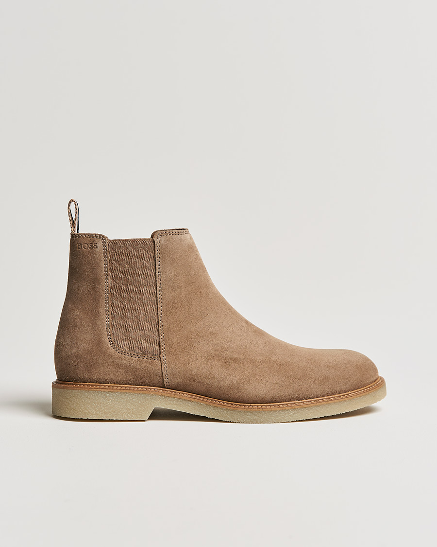 klynke dateret instans BOSS Tunley Suede Chelsea Boots Light Beige - CareOfCarl.dk