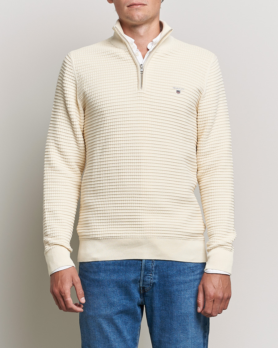 gant half zip textured jumper