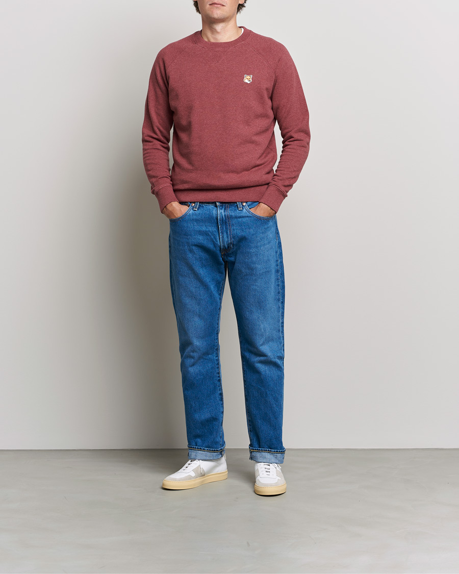 Maison Kitsuné Fox Head Sweatshirt Wine - CareOfCarl.dk