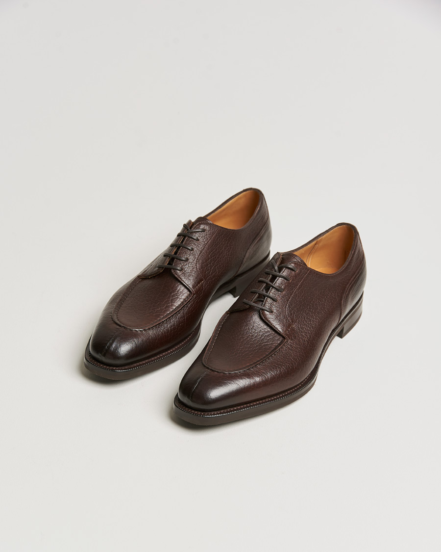 Herre | Derbys | Edward Green | Dover Split Toe Derby Dark Brown London Grain