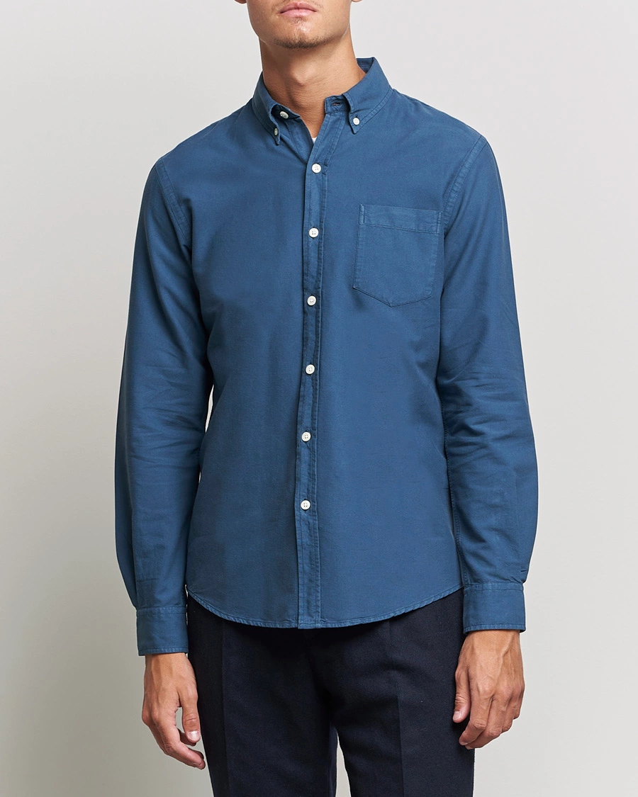 Herre | Contemporary Creators | Colorful Standard | Classic Organic Oxford Button Down Shirt Petrol Blue