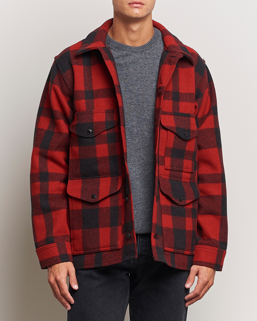 Herre |  | Filson | Mackinaw Wool Cruiser Red/Black Plaid