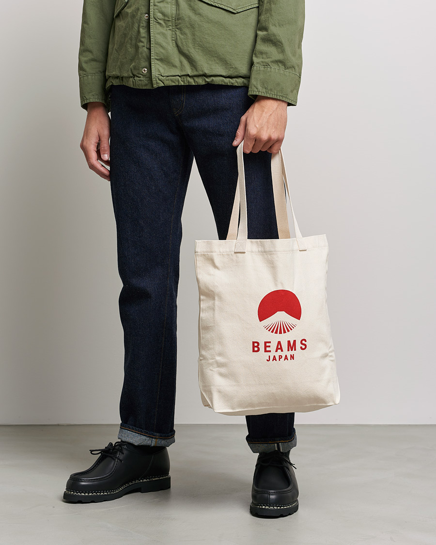 Herre | Tilbehør | Beams Japan | x Evergreen Works Tote Bag White/Red