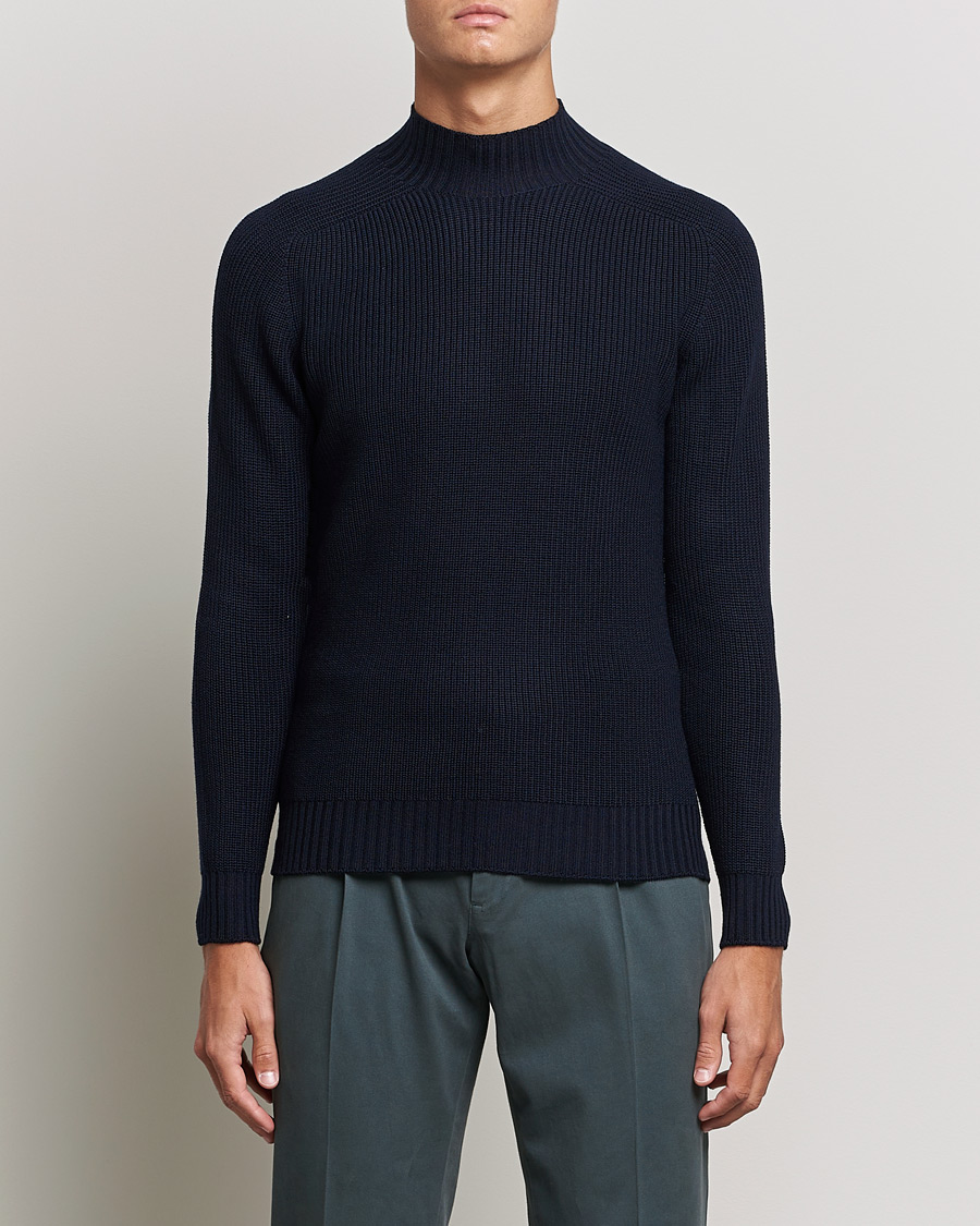 Herre |  | Gran Sasso | Rainwool Mock Neck Navy