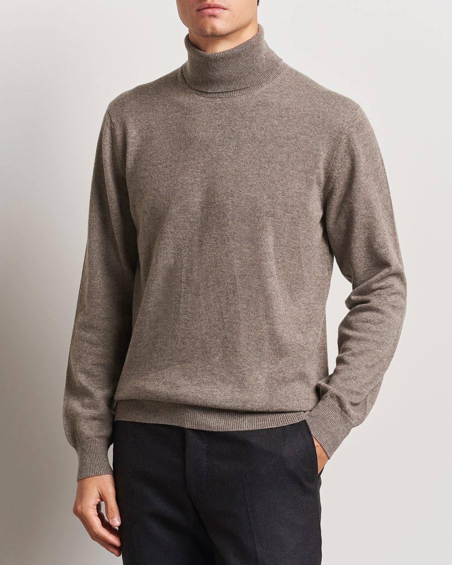 Herre | Trøjer | Piacenza Cashmere | Cashmere Rollneck Sweater Brown