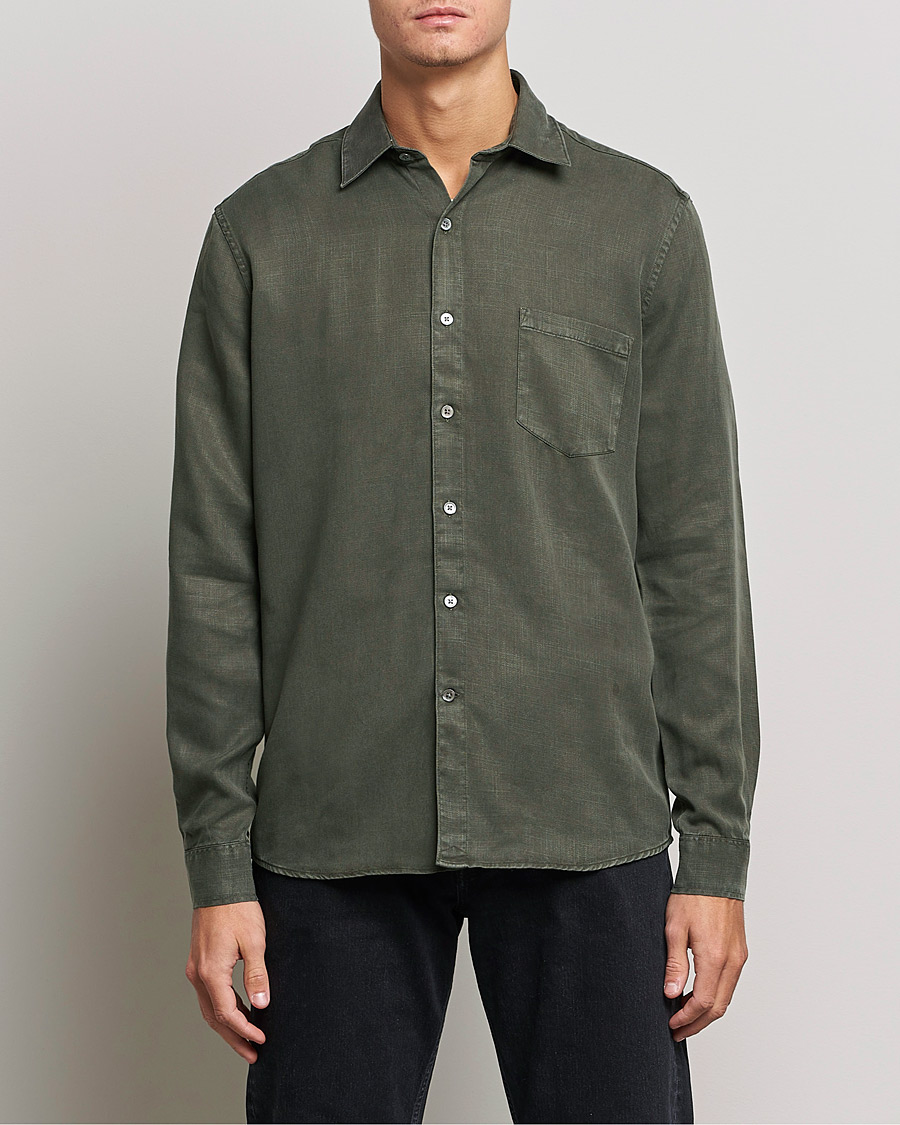 Herre | A Day's March | A Day\'s March | Daintree Tencel Shirt Olive