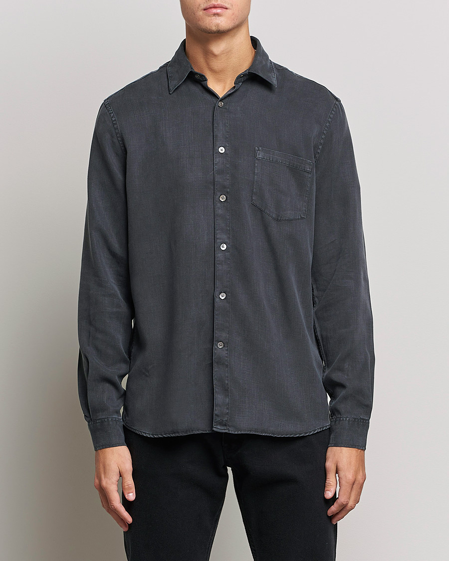 Herre | A Day's March | A Day\'s March | Daintree Tencel Shirt Off Black