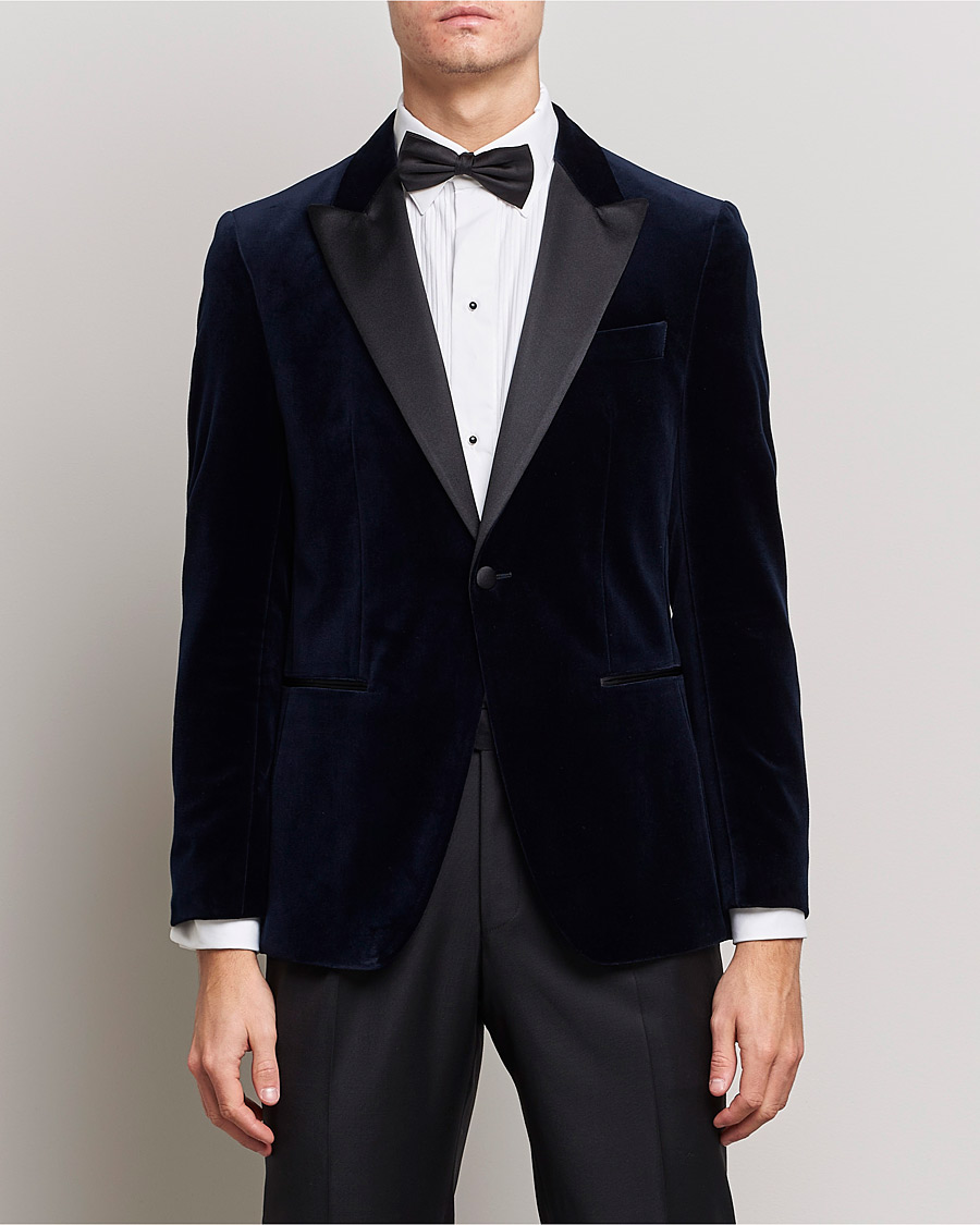 Herre |  | BOSS BLACK | Hutson Velvet Tuxedo Blazer Dark Blue