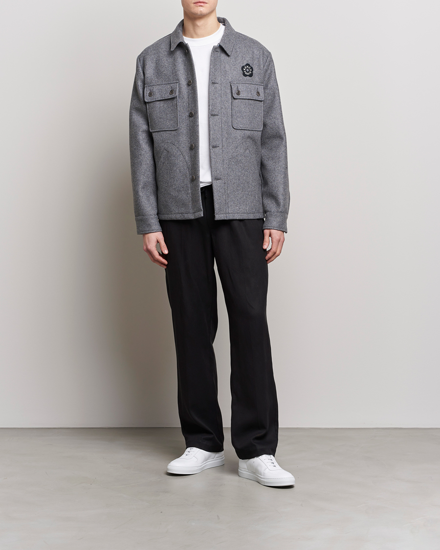 Herre | Skjorter | KENZO | Wool Overshirt Antracite
