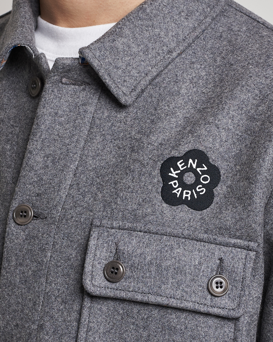 Herre | Skjorter | KENZO | Wool Overshirt Antracite