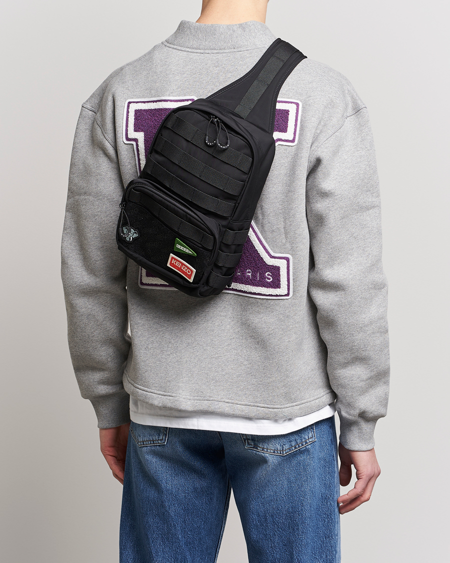Herre | KENZO One Shoulder Backpack Black | KENZO | One Shoulder Backpack Black