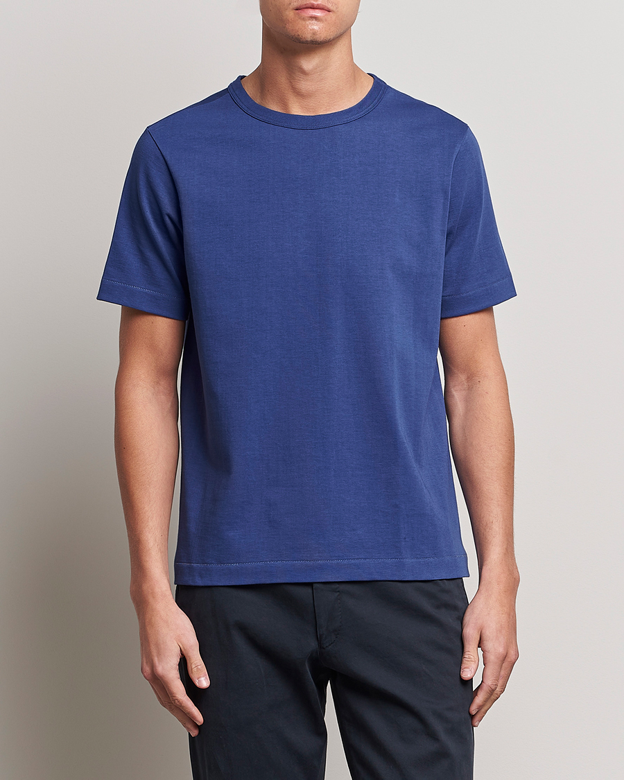 Merz B. Schwanen Relaxed Loopwheeled Sturdy T-Shirt Pacific Blue - CareOfCa