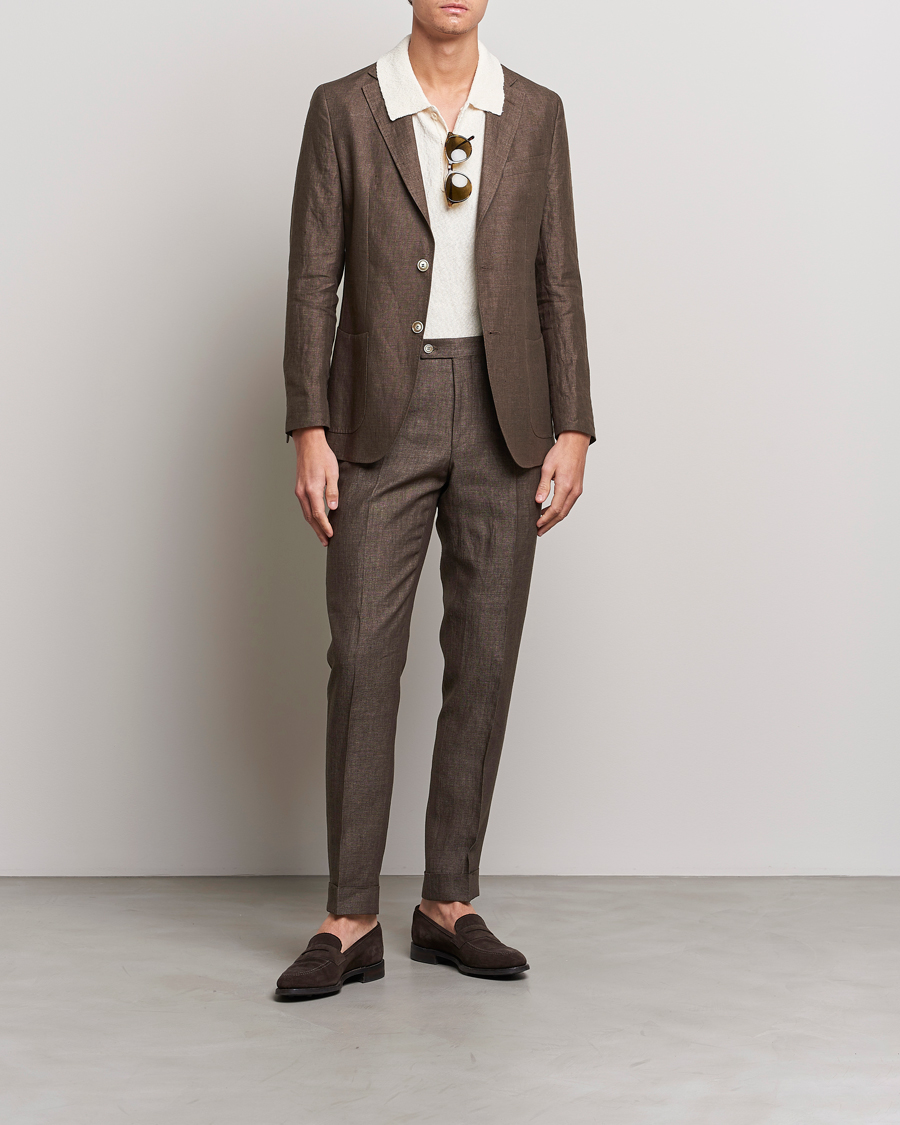Herre | Bukser | Morris Heritage | Jack Linen Suit Trousers Brown