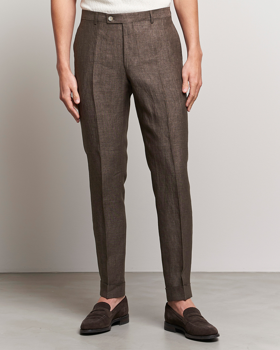 Herre | Bukser | Morris Heritage | Jack Linen Suit Trousers Brown