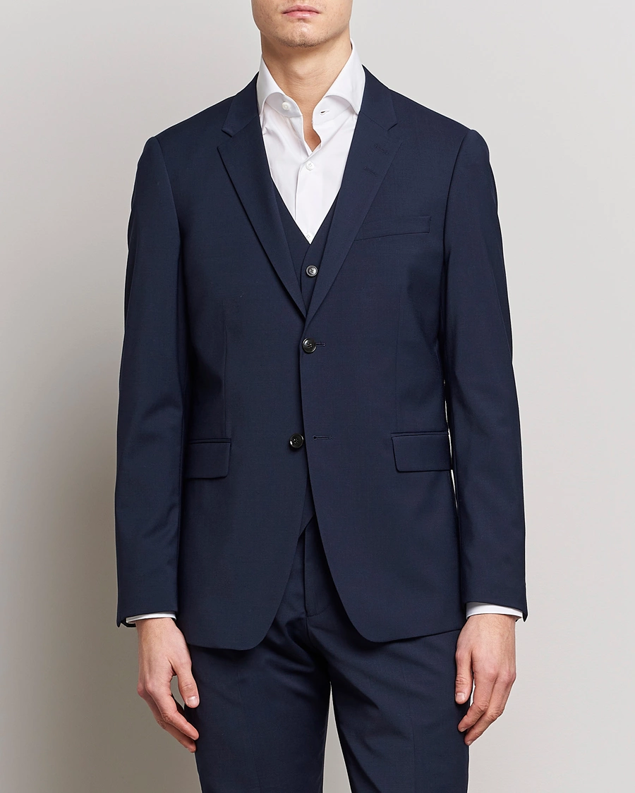 Herre | Business & Beyond | Tiger of Sweden | Jerretts Wool Travel Suit Blazer Royal Blue